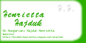 henrietta hajduk business card